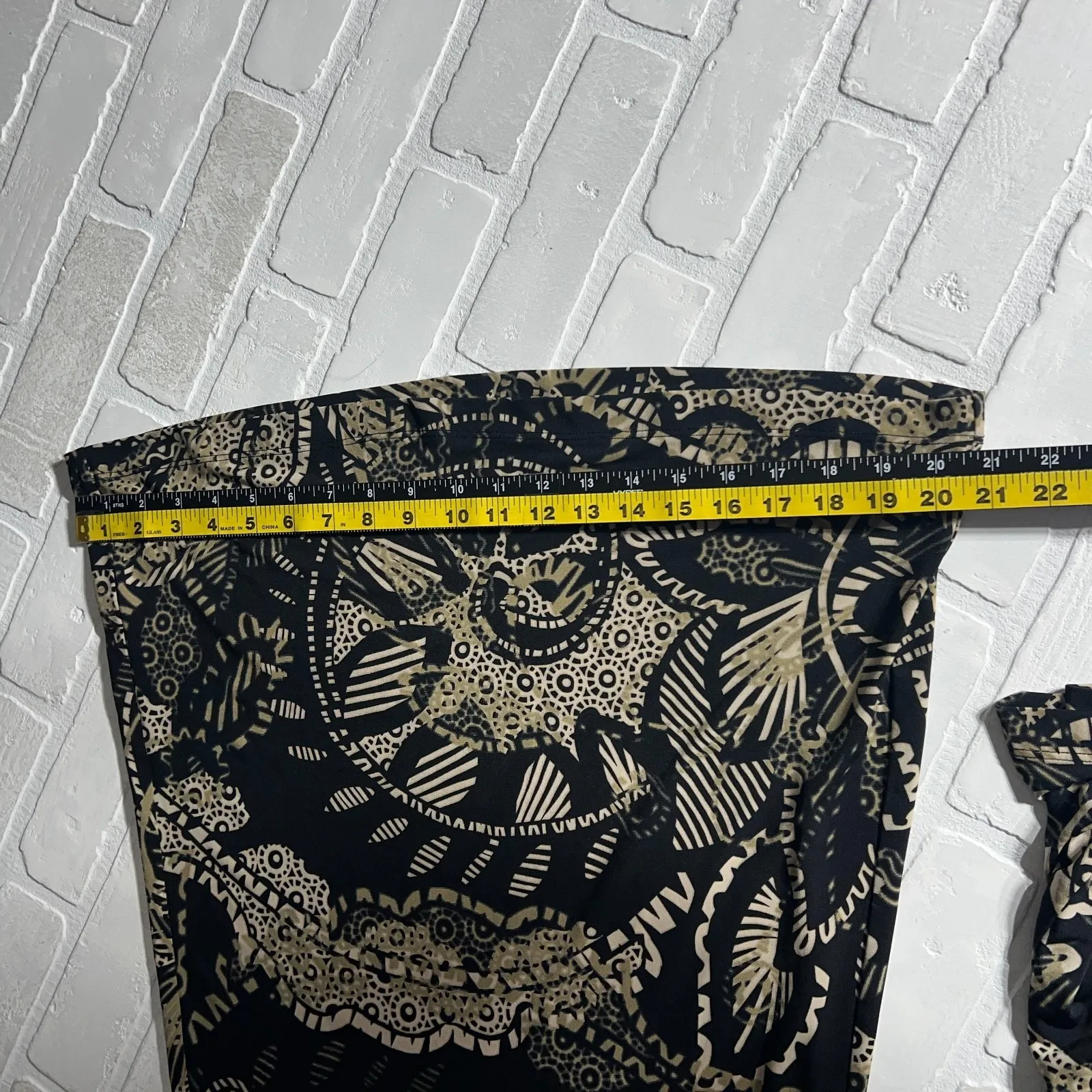 Cabi Palazzo Pants Wide Leg Womens XL Black Tan Cropped Pull On Slinky Safari - Image 12