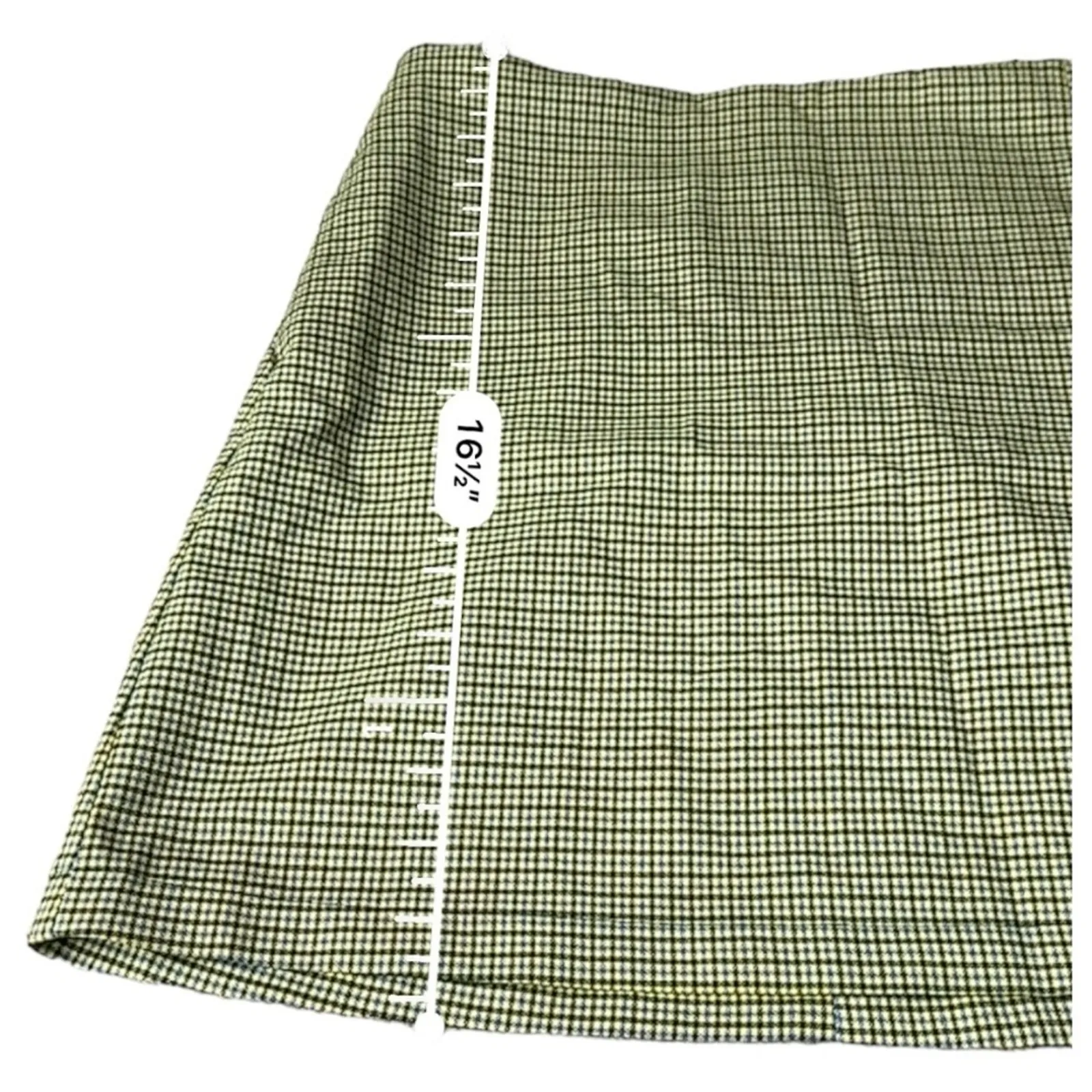 Urban Outfitters UO Darren Notched Pelmet‎ Yellow Houndstooth Mini Skirt Sz S - Image 7