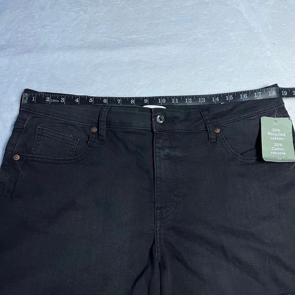 H&M High Waist Stretch Denim Shorts Size 18 NEW Casual Summer Festival Neutral - Image 7