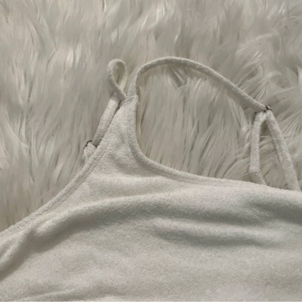 Gilly Hicks Fleece One-Shoulder Bralette Top White - Image 4