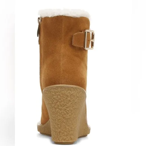 FRANCO SARTO Ulayna Water‎ Resistant Suede Fleece Wedge Bootie, Brown, 11, NWT - Image 6