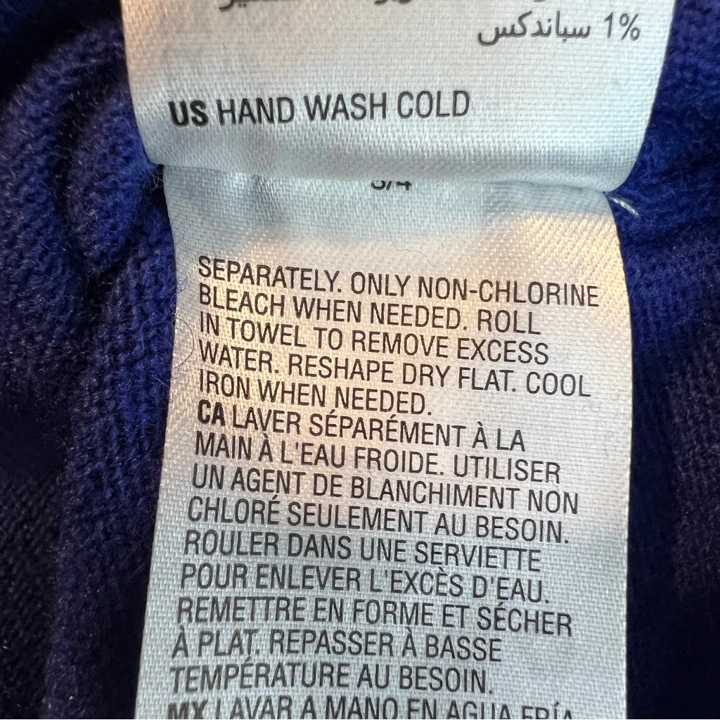 Inc. XS Blue Sweater Long Sleeves Embellished V Keyhole Cutout Ribbed Hem Soft - Image 8