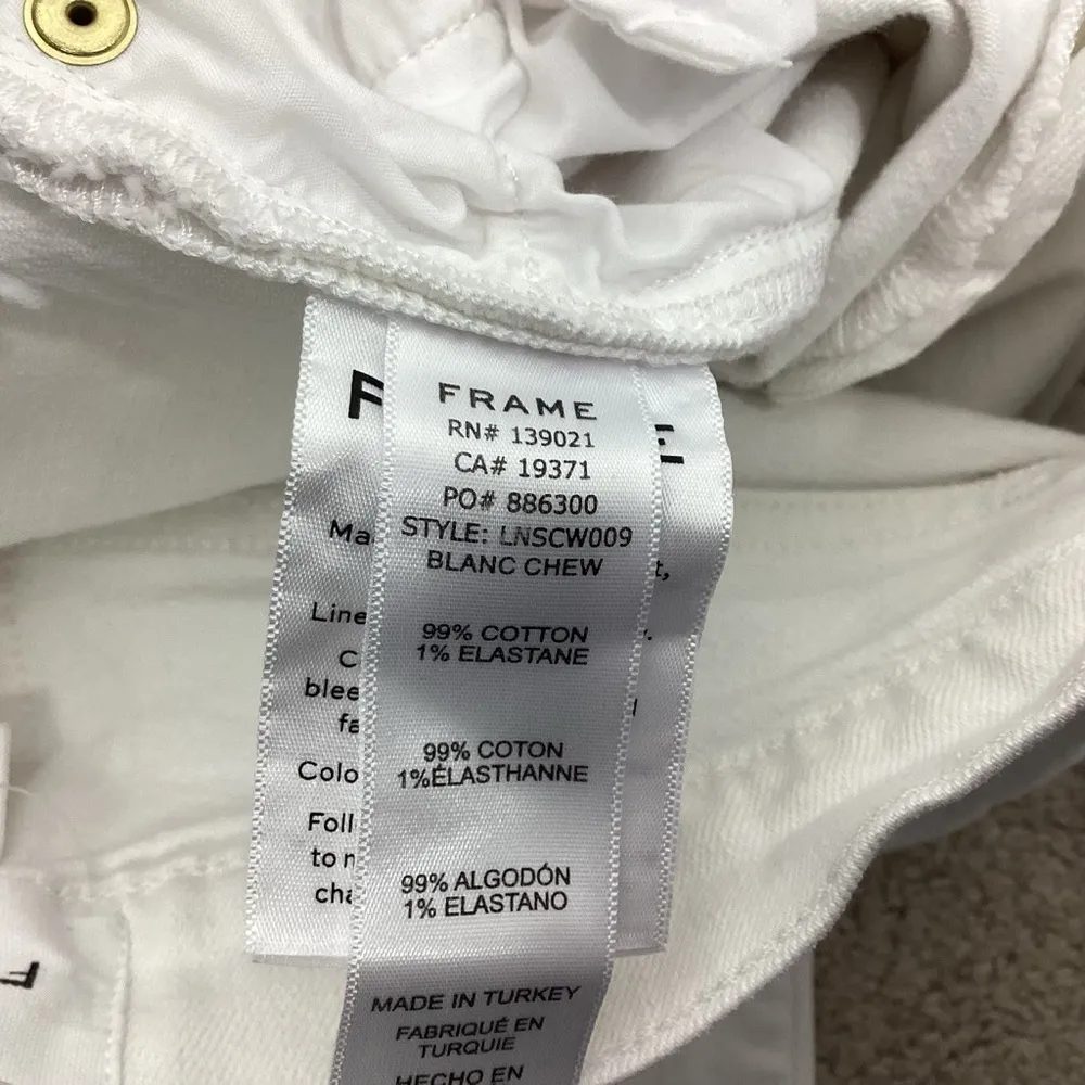 Frame Le Nouveau Straight Blanc Chew Jeans Size 26 - Image 10