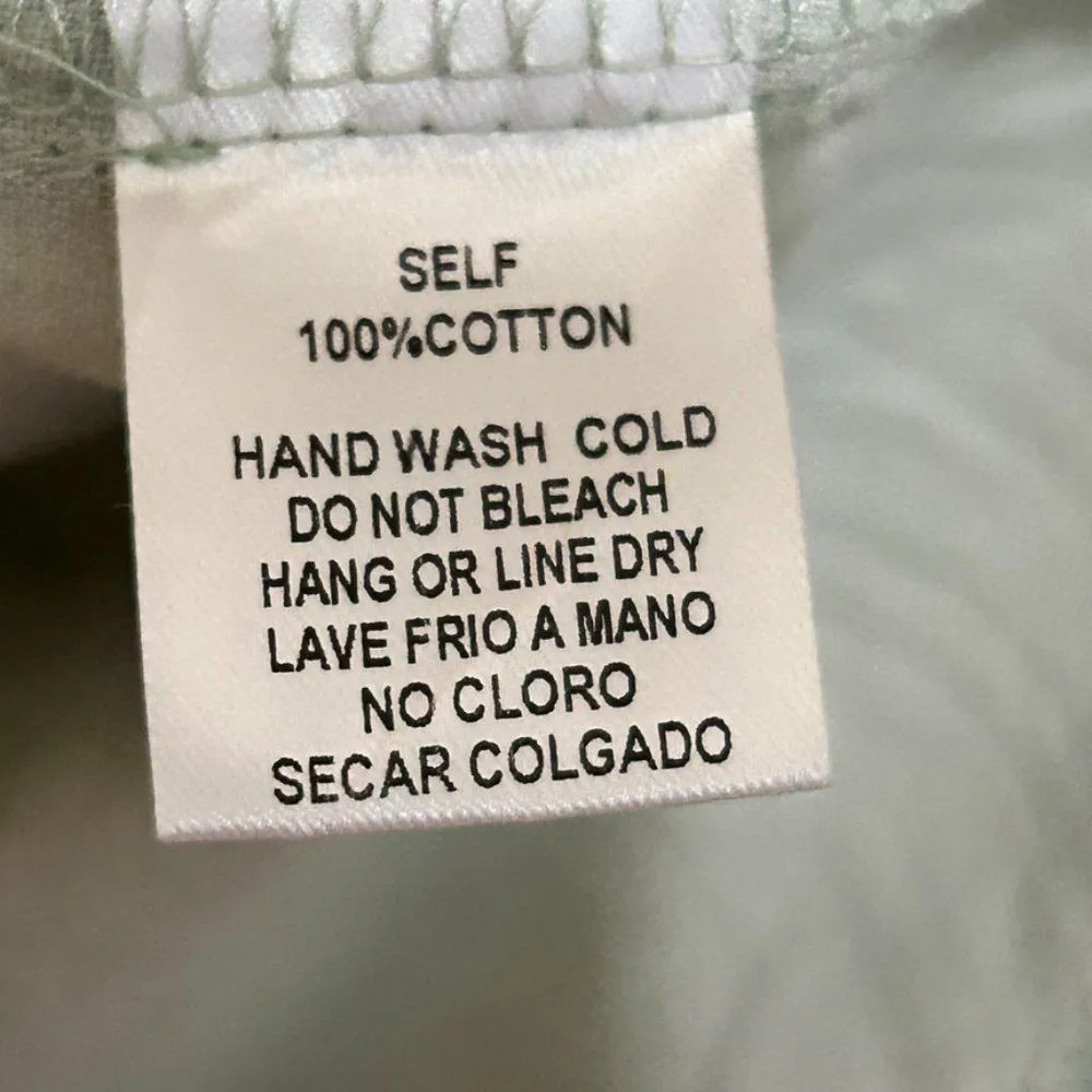 Hidden Alley Eyelet Bell Sleeves Top Womens Size M Gauze Cotton Sage Green‎ - Image 8