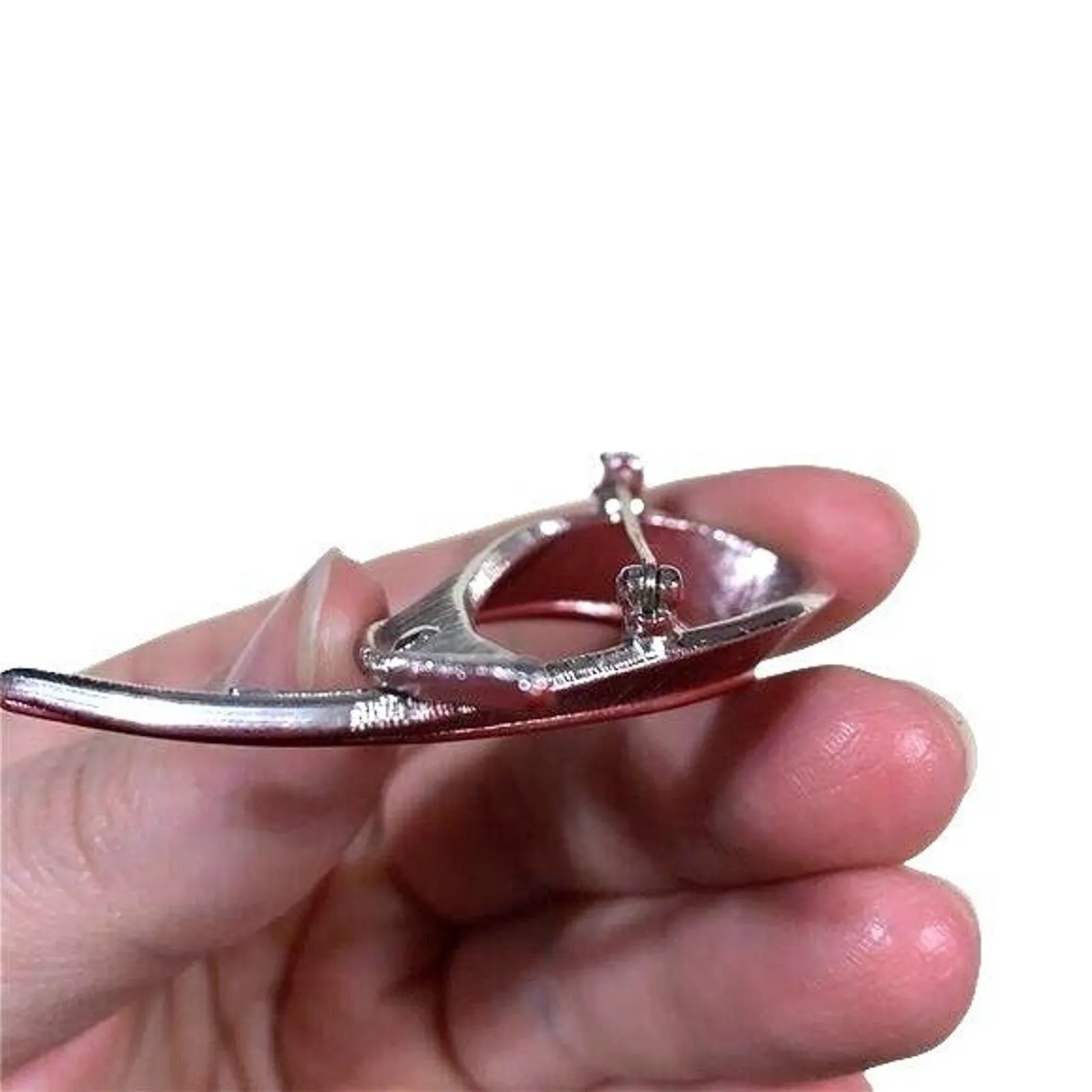 Vintage Monet Heart Disease Ribbon Brooch Pin Fashion Jewelry Red - Image 5