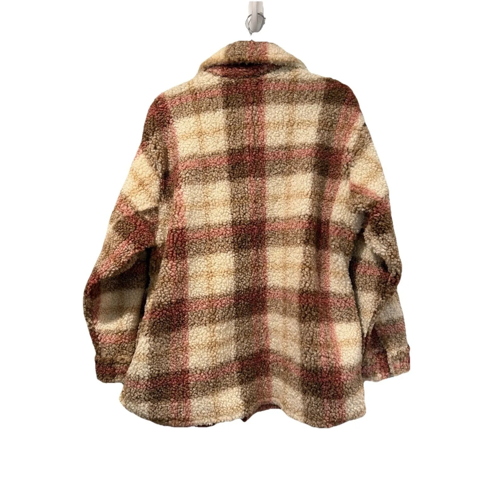 Steve Madden Sherpa Shacket Jacket Womens Med. Oversized Plaid Travel Lumberjack - Image 2