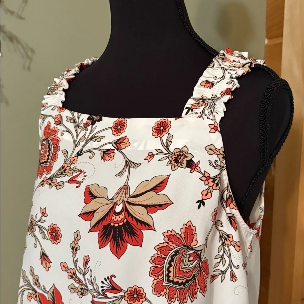 LOFT Red Boxy Tank Top with Relaxed Fit - Image 2