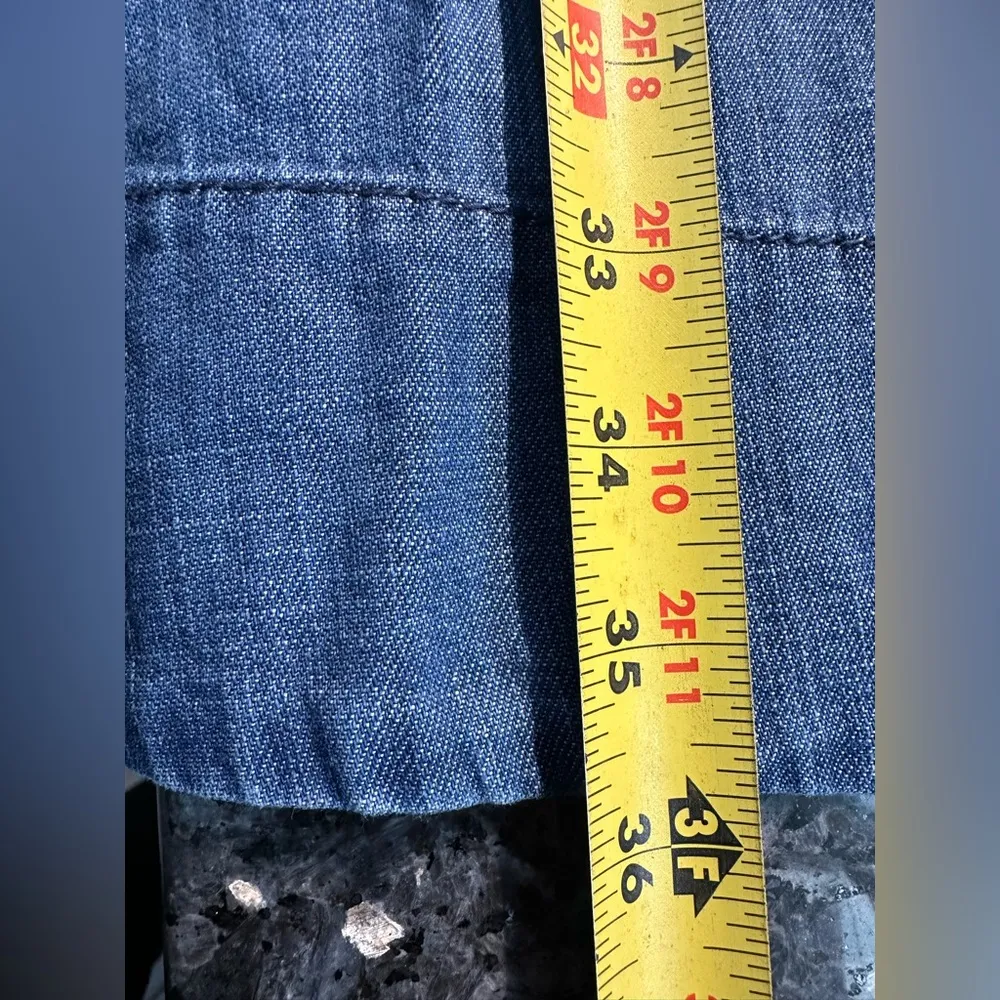 Vintage Banana Republic Y2K Blue Denim Cotton Shift Dress Women’s Size XS - Image 13