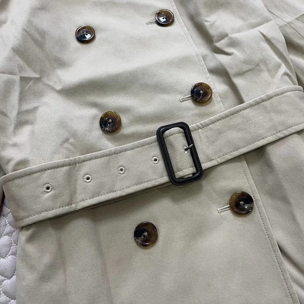 NWOT J Crew Tan Trench Coat Womens Size 12P Peacoat Outdoor Jacket Khaki Belted - Image 5