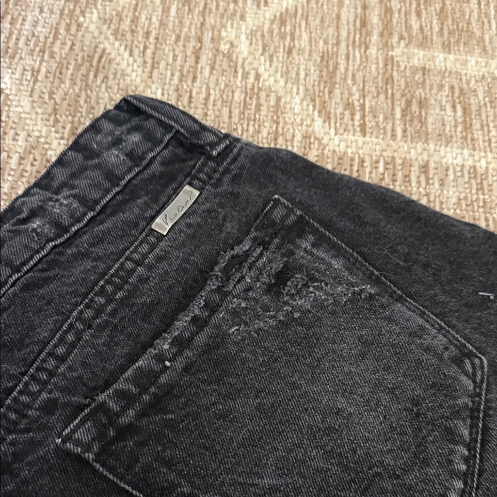 KanCan Black Distressed High Rise Button Fly Jean Shorts Size 25 - Image 5