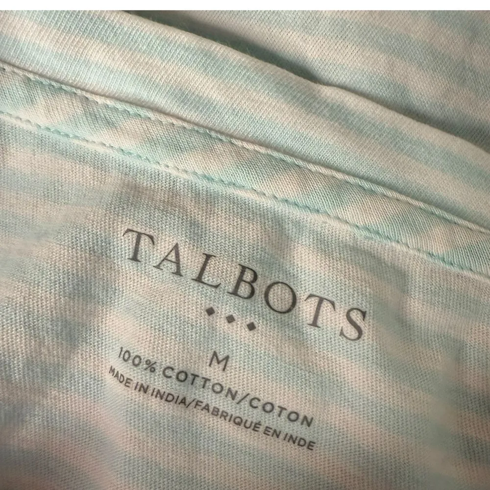 Talbots Embroidered‎ Sandals Striped Top Striped Nautical Beach Tee Women Size M - Image 7