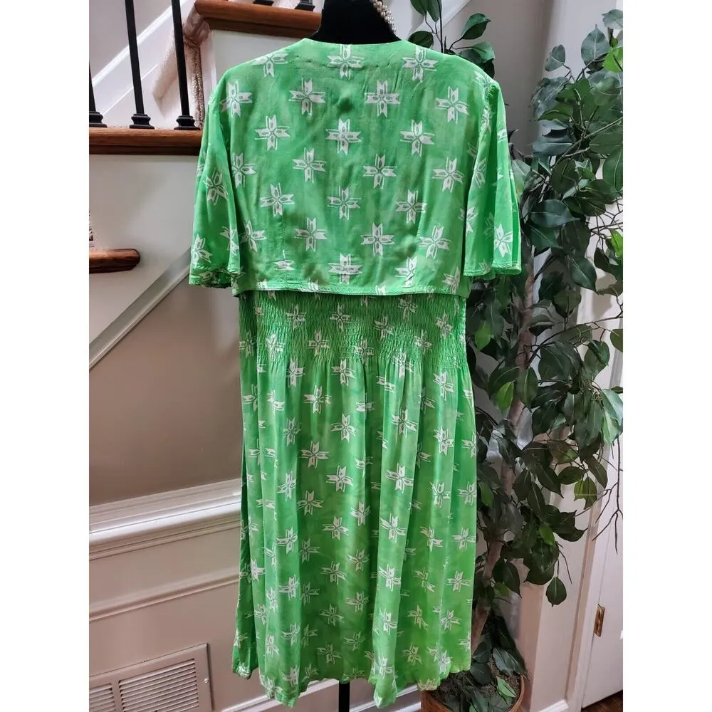 Vintage Donar Hadi Green Polyester Short Sleeve Top & Knee Length Dress Suit Size undefined - Image 6