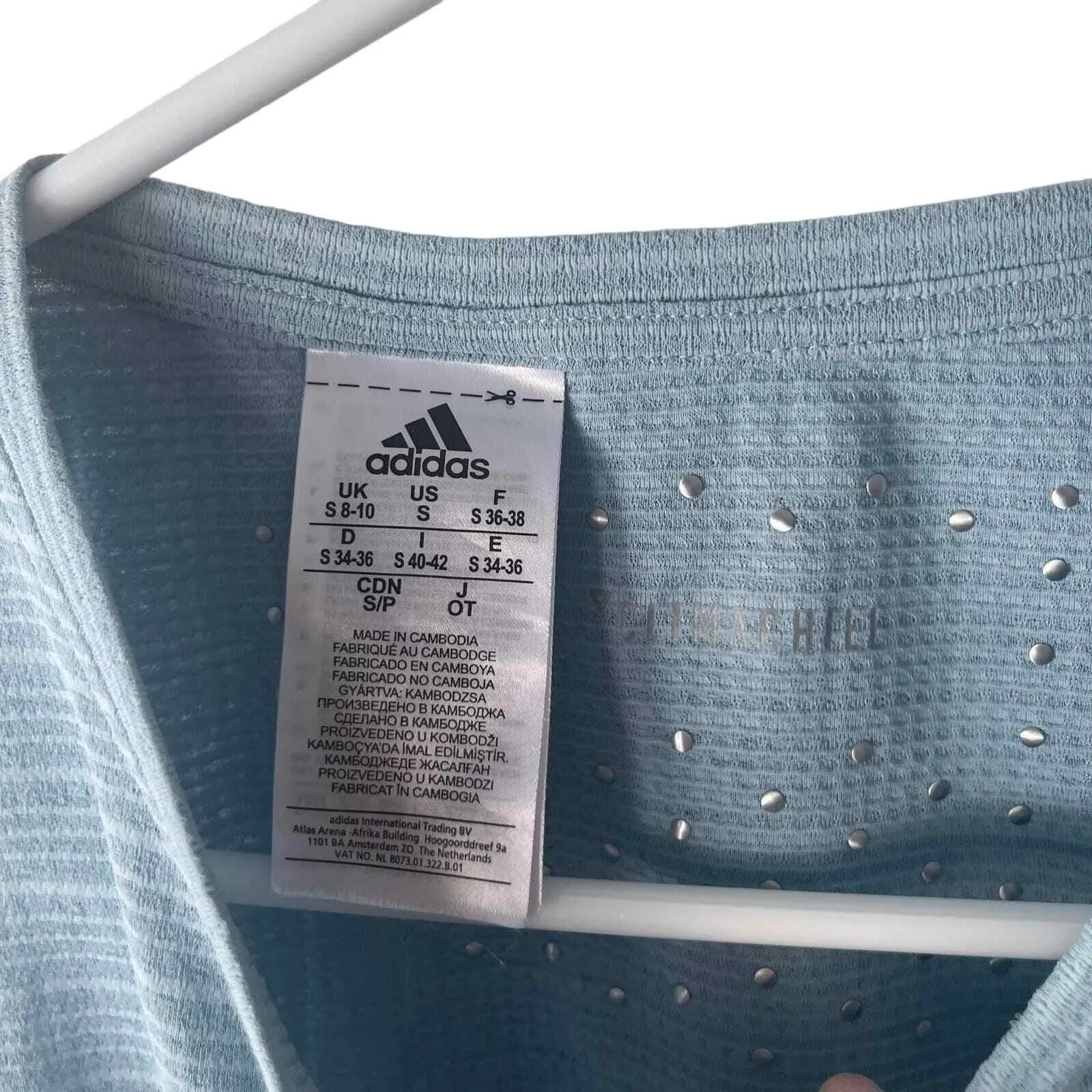 Adidas Size Small Light Blue Clima Chill Tank Top Open Back‎ - Image 5
