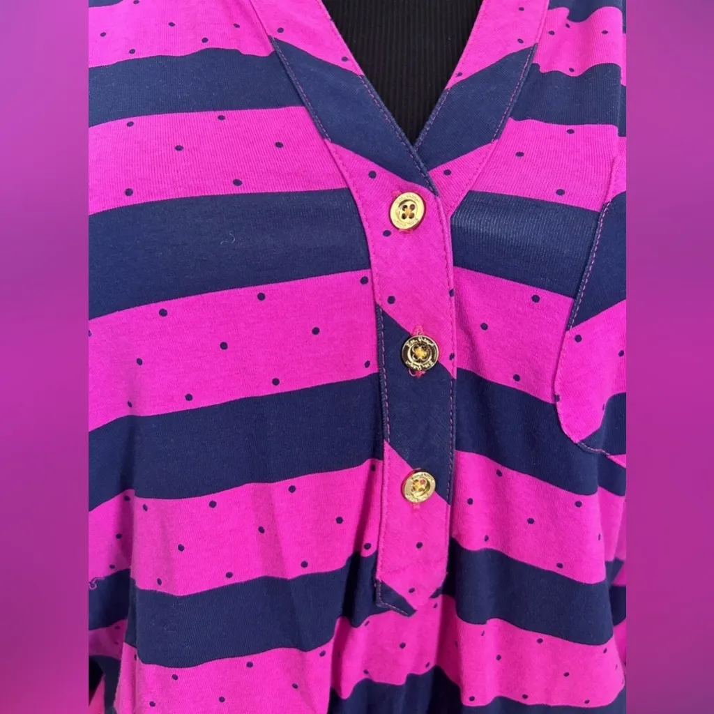 Lilly Pulitzer Beckett Dress 58232 – Mambo Pink & Navy Stripe – Size Small - Image 7