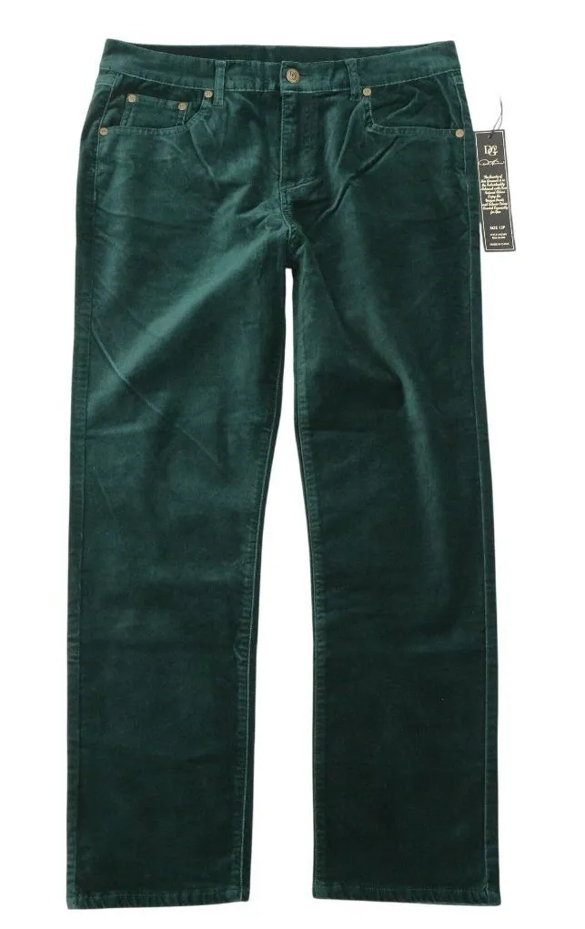 NWT DG2 Diane Gilman Green Soft Stretch Velvet Straight Leg Pants 12P 12 Petite - Image 1