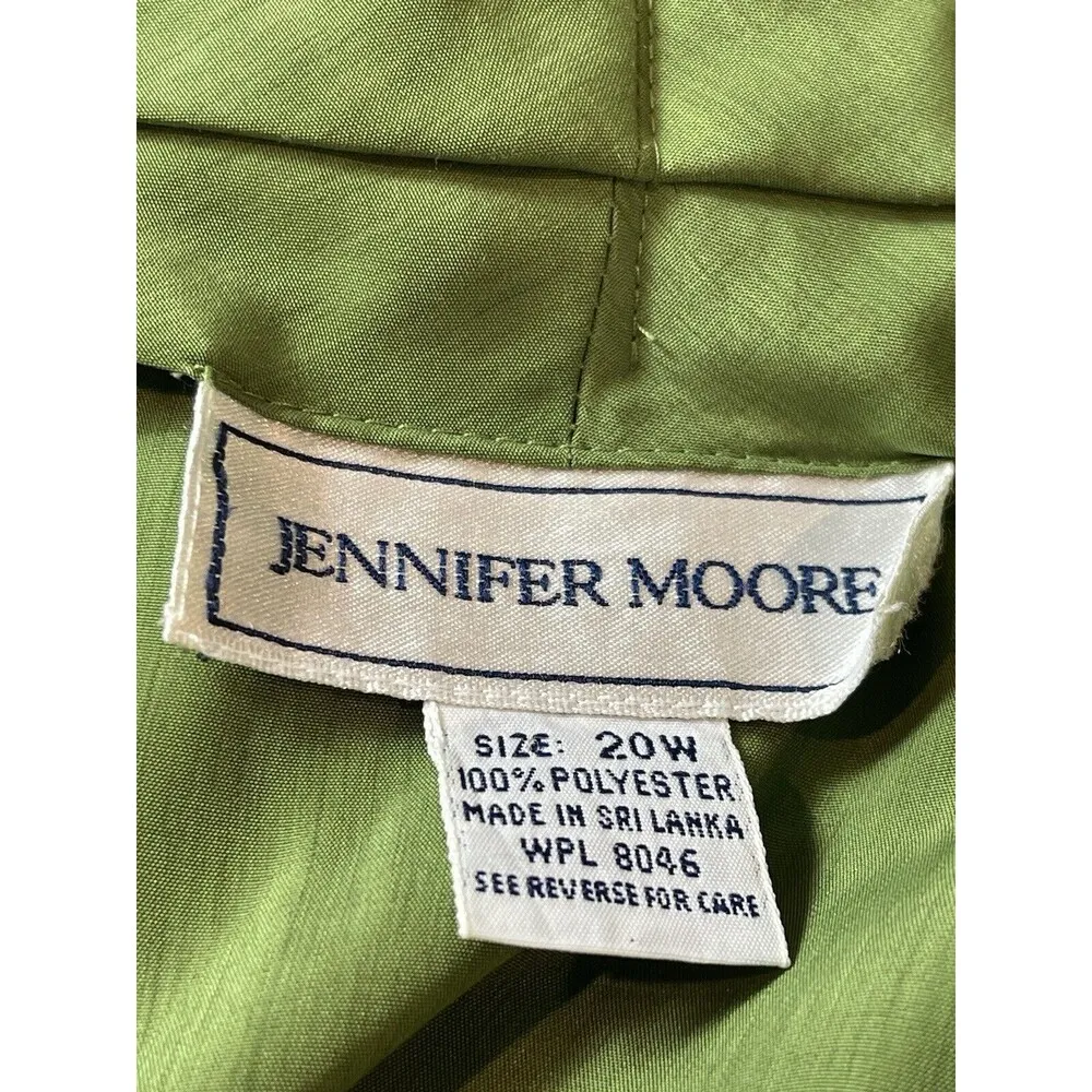 VTG 90s Jennifer Moore Lightweight Silky Feel Green Plunging V-neck Top 20W - Image 8