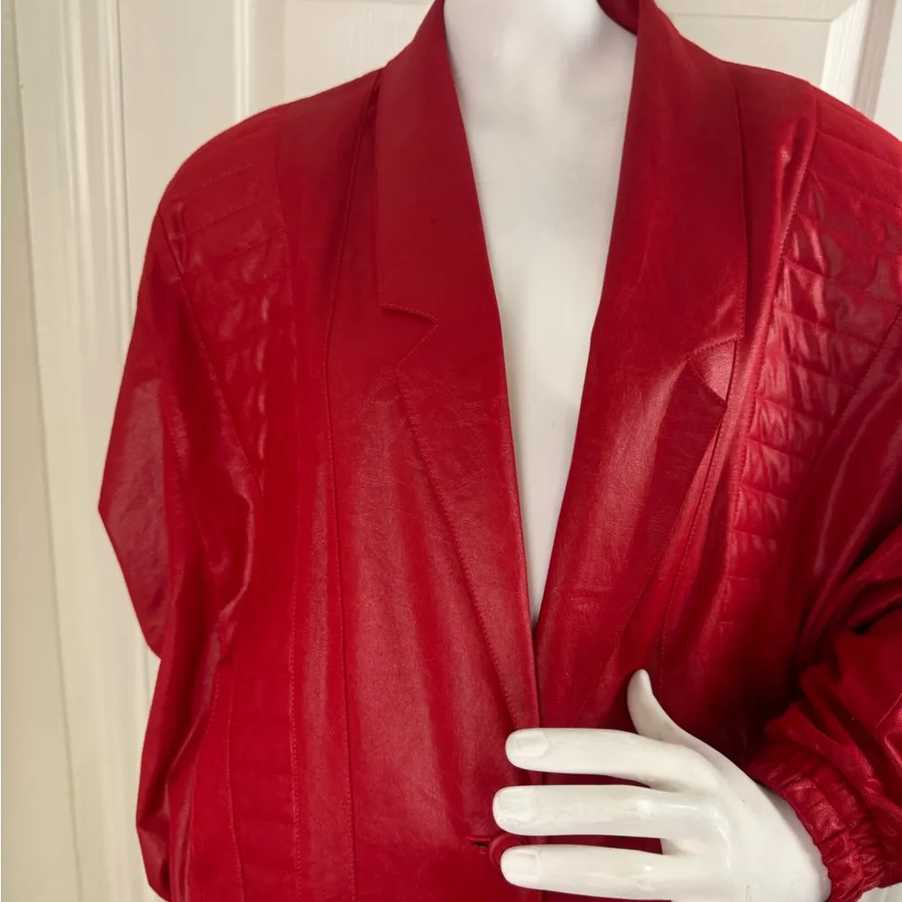 City Girl Polyester Red 1980s Vintage Suits,Separates for Women #145 Size 10 - Image 3