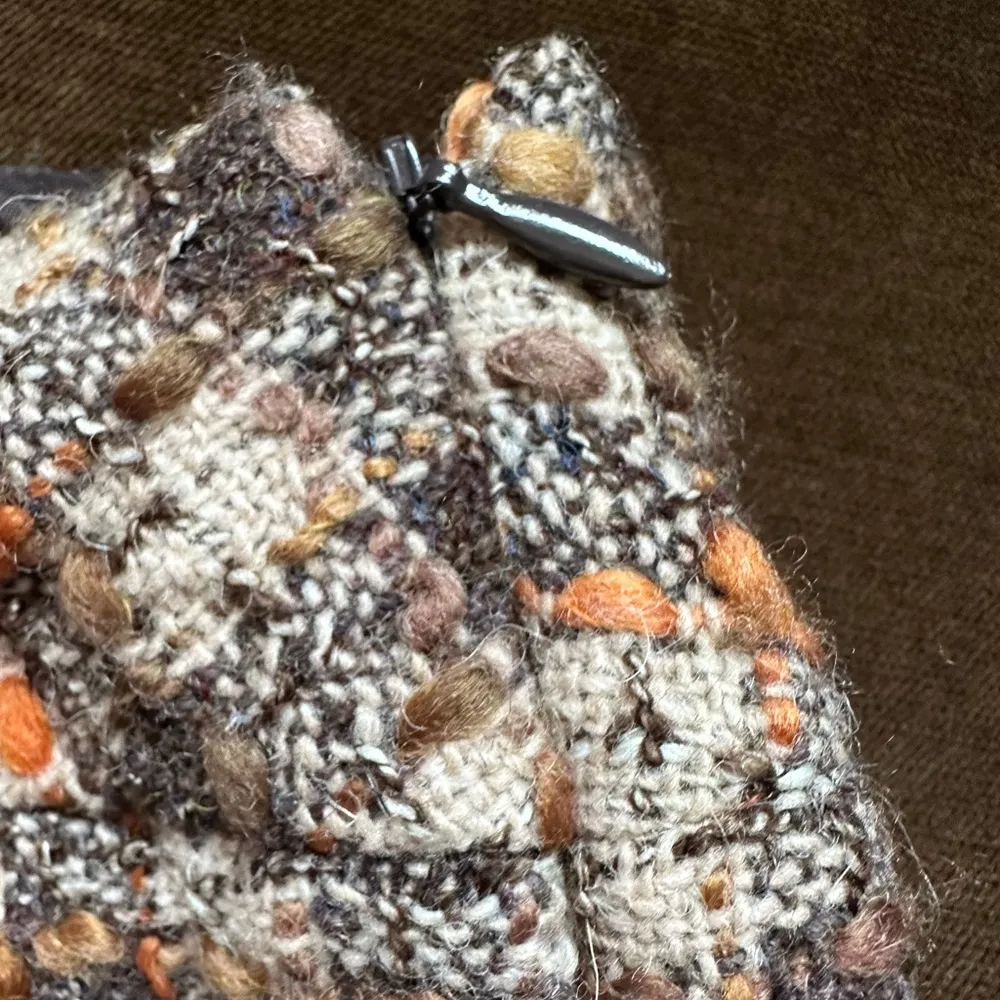 Loft Brown Tan Cream & Orange Plaid Midi Skirt Zip On Side lining SZ 8P - Image 7