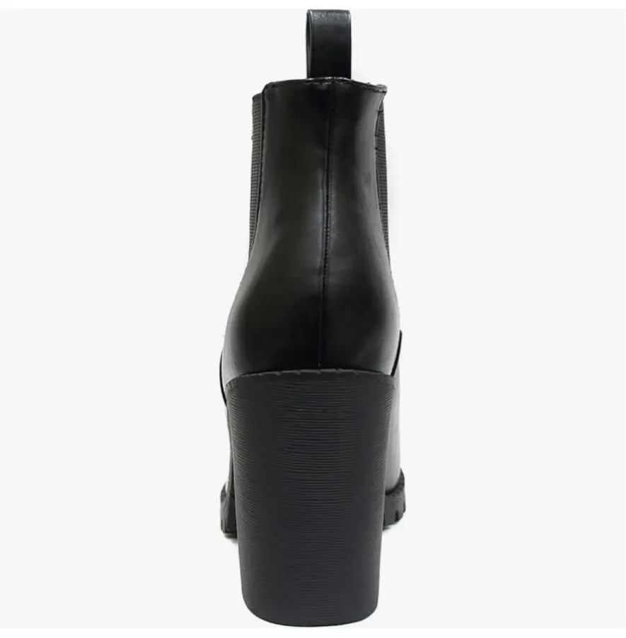 Black Ankle Boots Soda Chunky Heel - Image 2