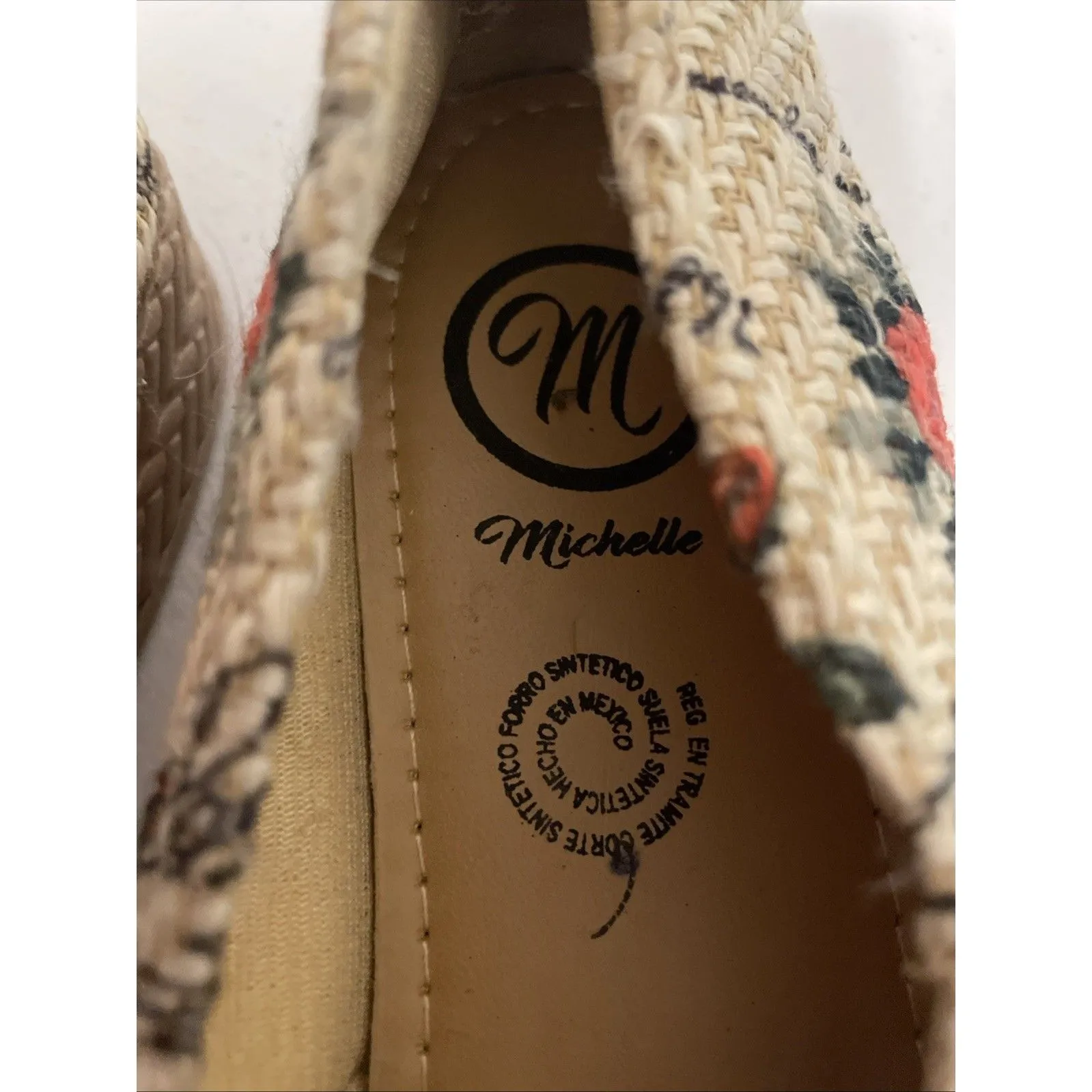 Michelle Mexico MultiColor Fabric Espadrille Flats Women’s Size 9 New Floral - Image 9