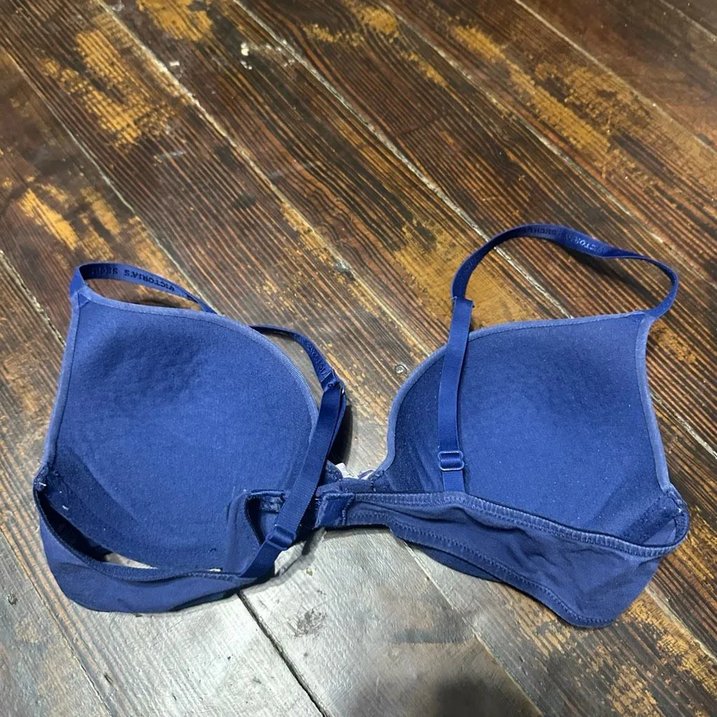 Victoria’s Secret blue jersey plunge 36B cotton blend bra - Image 2