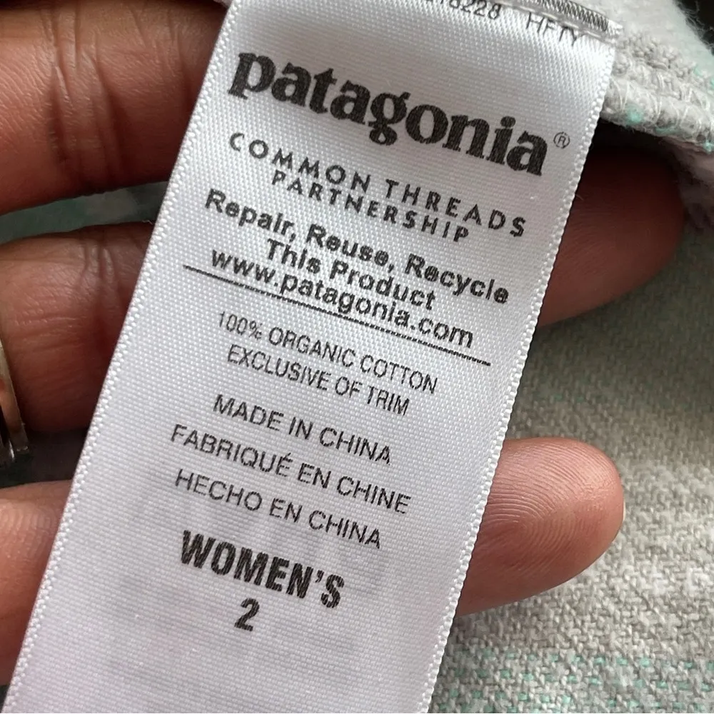 PATAGONIA | Aqua Plaid Flannel Button Down Shirt Sz 2 - Image 6