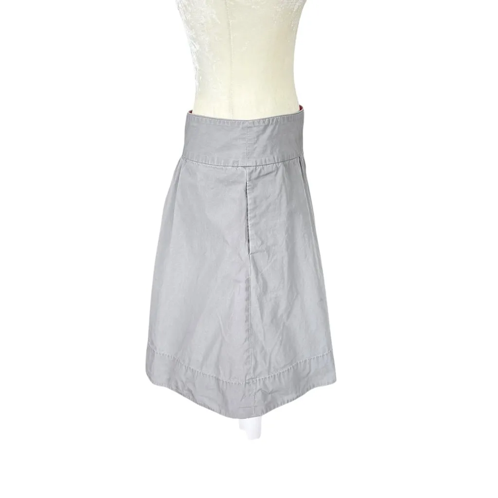 J. Crew gray fully lined A-line pleated skirt with size zip closure women's 6 - Image 5