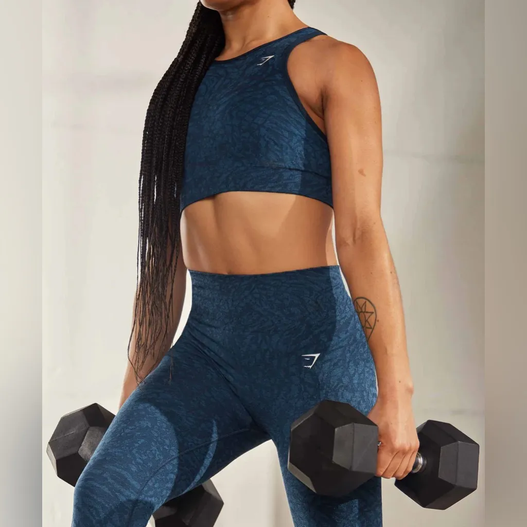 Gymshark ADAPT wild I navy ANIMAL SEAMLESS LEGGINGS small women - Image 6