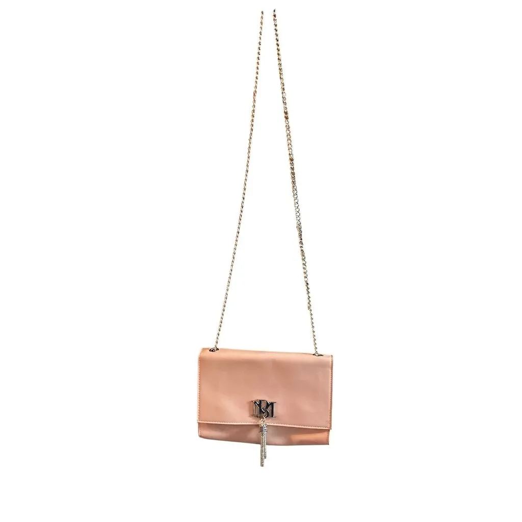 Badgley Mischka Taupe/Blush‎ Metal Fringe Crossbody Bag for Women - Image 2