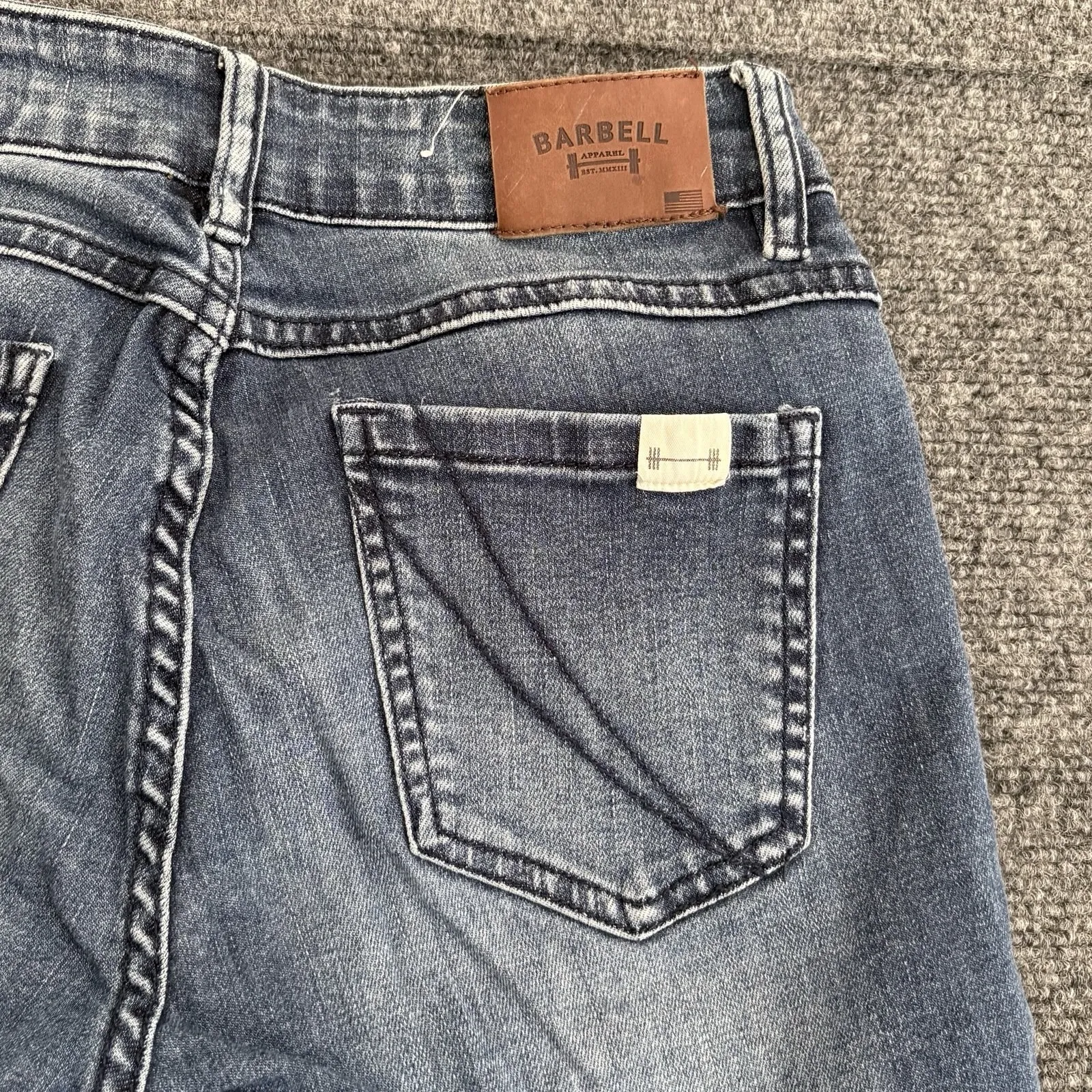 Barbell Apparel Jeans Womens 26x32 Blue Med Wash Slim Skinny Stretch Denim Gym Size 26 - Image 6