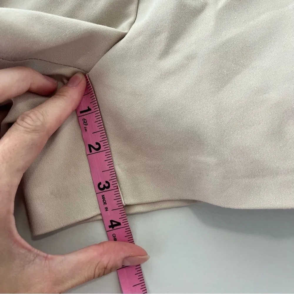 Zara Hi-Rise Pleated Prep Shorts Khaki - Image 3