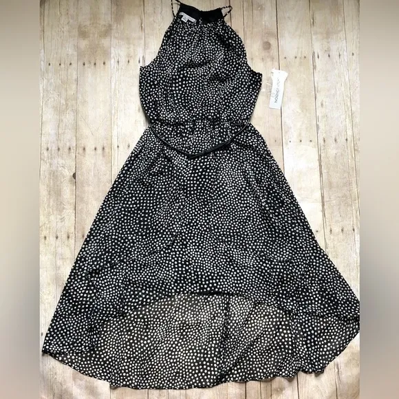 Maggy London Dress Sz 4 Black‎ Polka Dot Cocktail Chiffon Mrs Maisel Throwback - Image 2