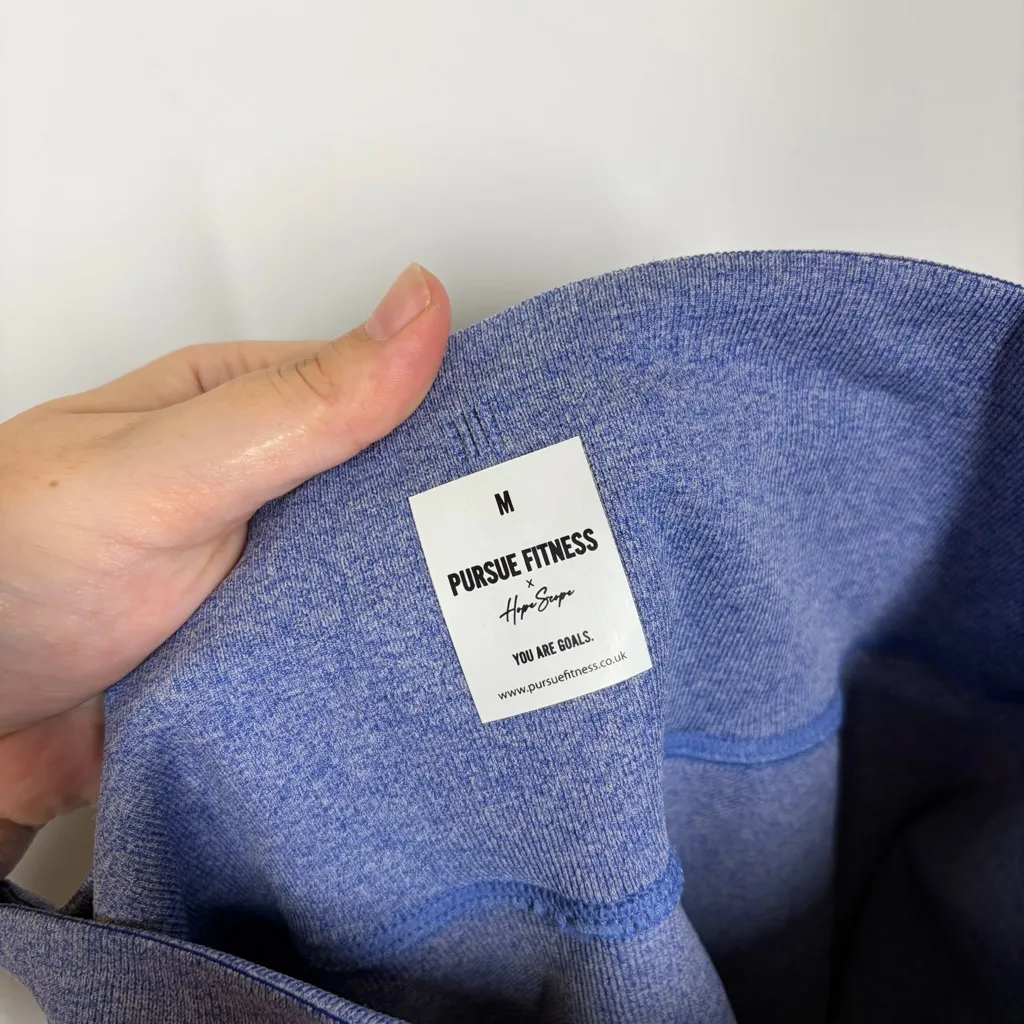 Pursue Fitness X Hope Scope Seamless Leggings Size Medium Blue - Image 13