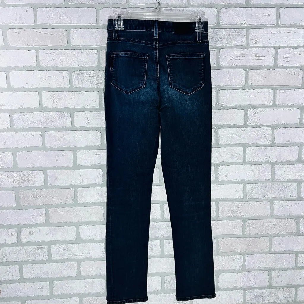 PAIGE Sarah Slim High Rise Straight Leg Jeans in Black Willow Wash Size 25 - Image 7