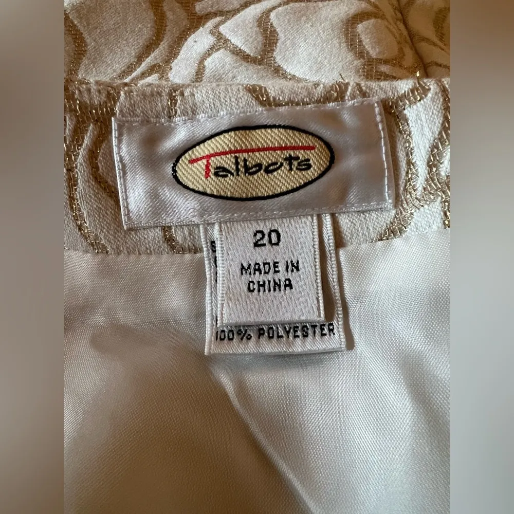 Talbots Skirt All Over Floral Print Glitter Metallic Lined Vintage NWT Size 20 - Image 2