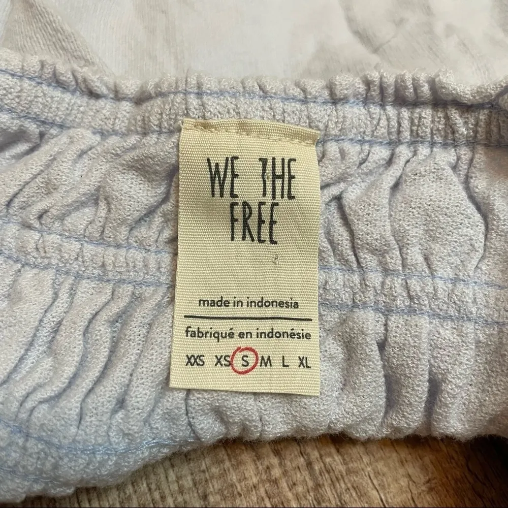 Free People We The Free Coconut Gathered Tee Top Size Small - Image 5