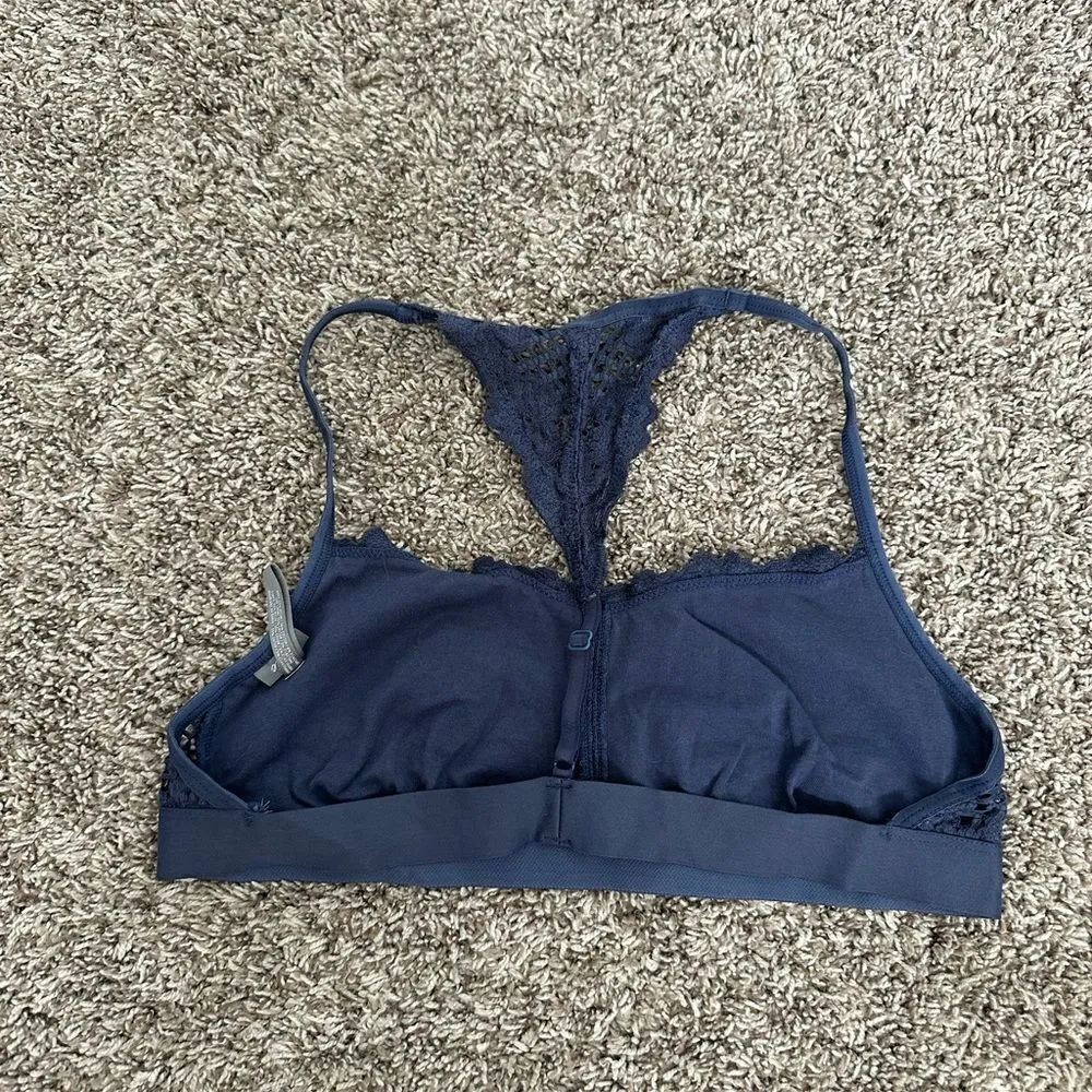 aerie lace bralette blue size medium - Image 3