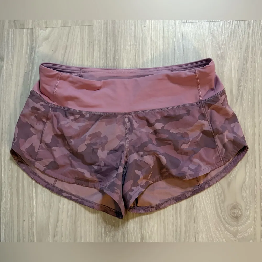 Lululemon Speed Up Shorts 4” Tall Mid Rise |Incognito Camo Pink Taupe Multi Sz 8 - Image 5