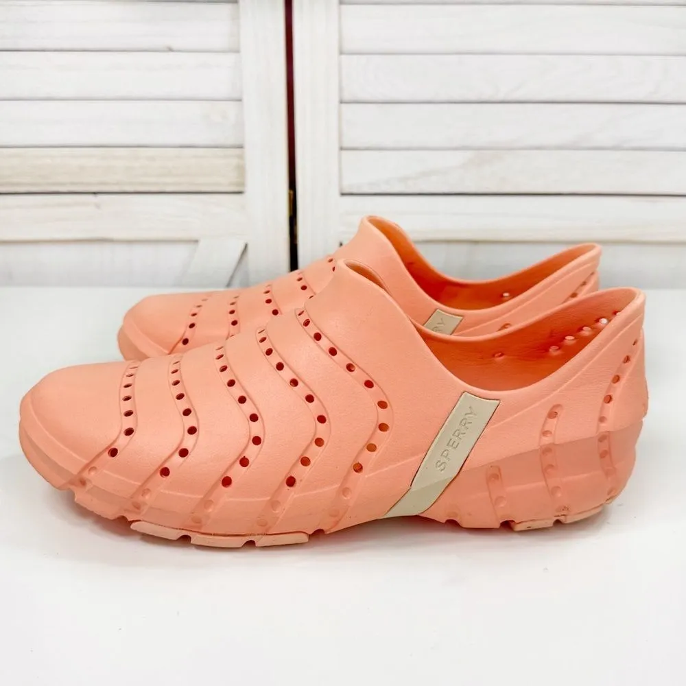 Sperry Water Strider Perforated Slip On Sneaker Shoe Peach Orange‎ 9 Women 8 Men - Image 3