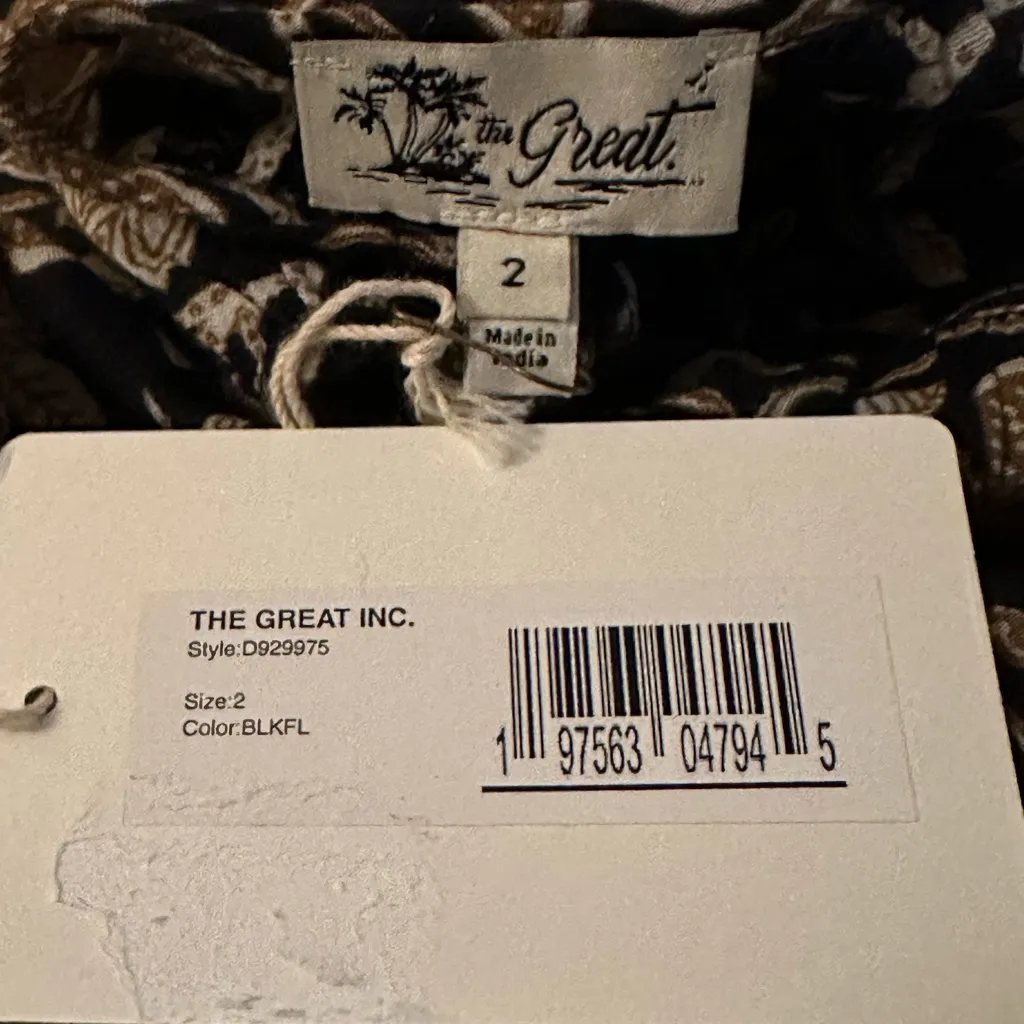 THE‎ GREAT. SWIM Black Brown Tan Swim Coverup Dress NWT Size 2/US Medium Beachy - Image 11