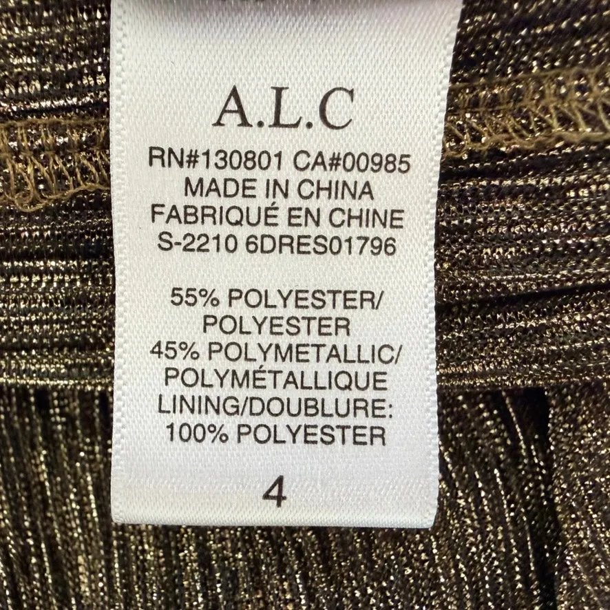 A.L.C. Kai Dress Gold Halter Maxi Size 4 XS Metallic Disco Party NYE Holiday NEW - Image 8