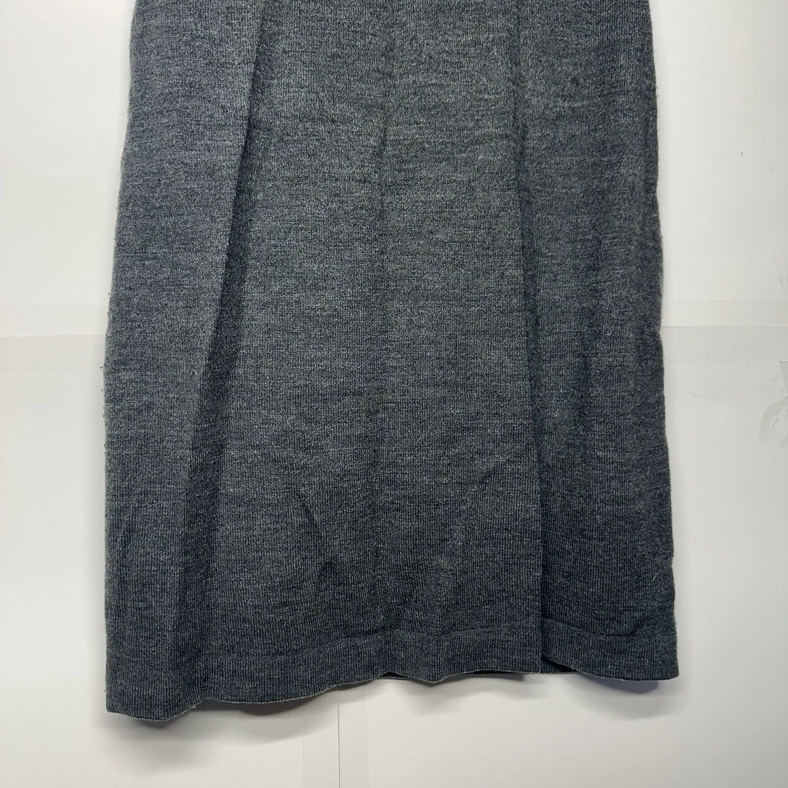 Women’s Dressbarn Sweater Dress Small Gray Short Sleeve Cowl Neck Knit Winter - Image 2