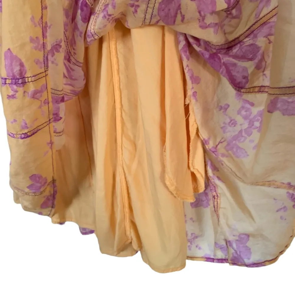 Free People Sully Tunic / Mini Dress Purple Orange Yellow Floral Printed Shift - Image 8
