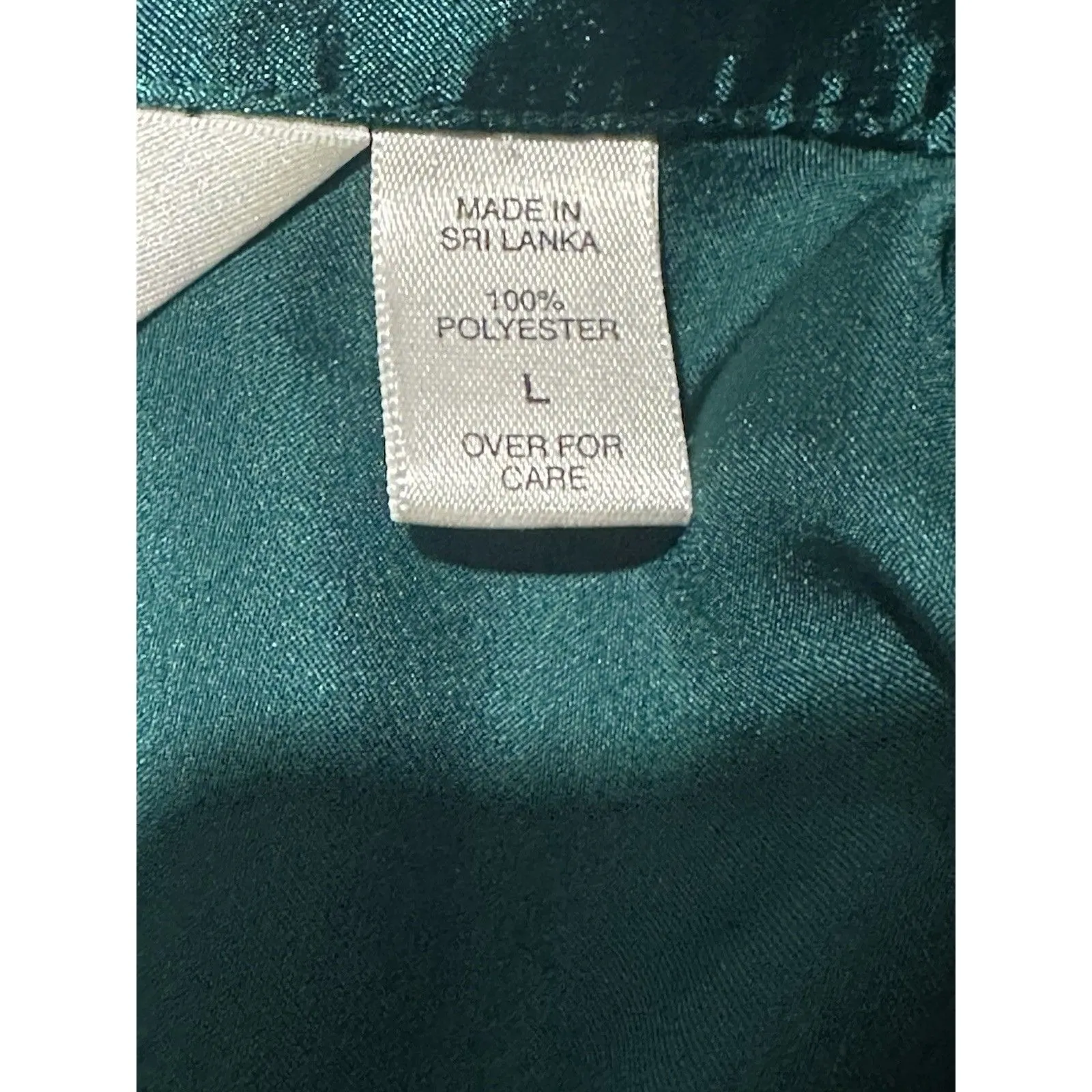 Vintage Victoria's Secret Button Up Sleep Shirt Polyester Satin Long Sleeve L - Image 8