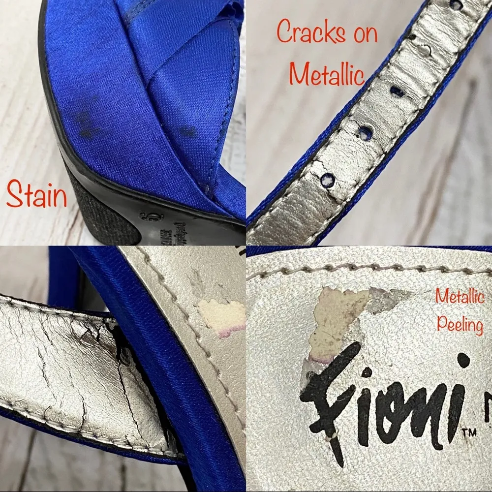 Fioni Royal Blue Satin Formal Sandals 6 - Image 12