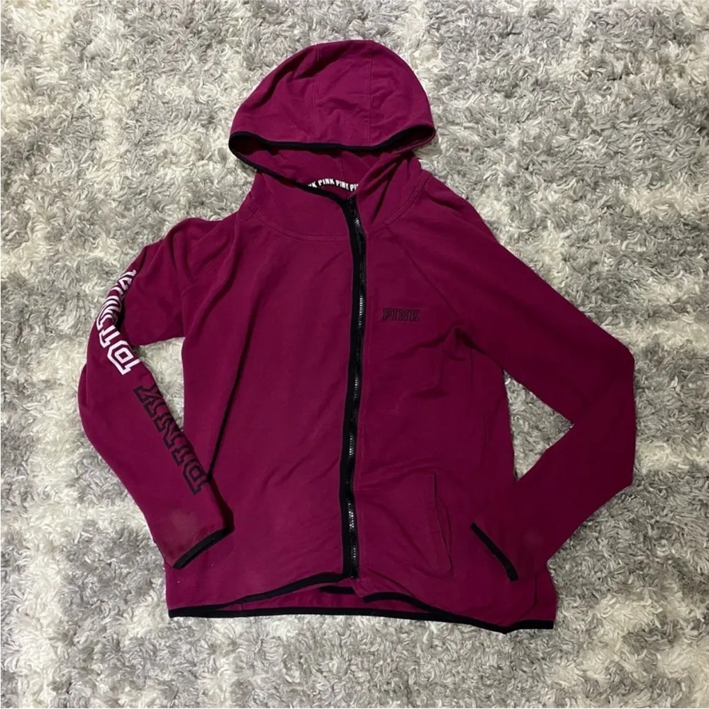 Victoria's Secret PINK Asymmetrical Full Zip Jacket Hoodie - Image 3