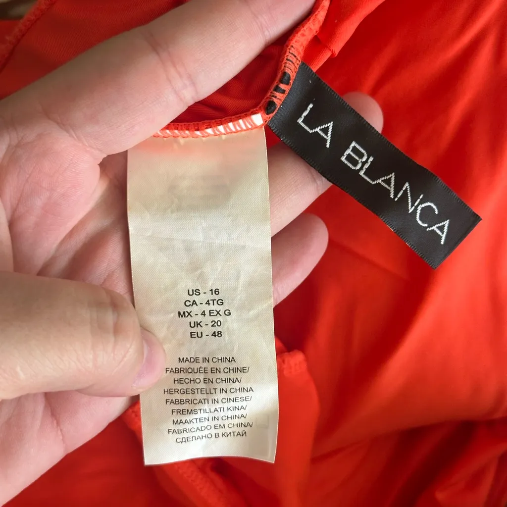 La Blanca One Piece Bathing Suit and Skirt Set size XL/16 2 Piece Set - Image 5