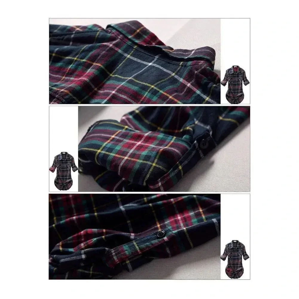 Amazon Long Sleeve Plaid Button Down Shirt Flannel Small Multicolor Roll Tab - Image 5