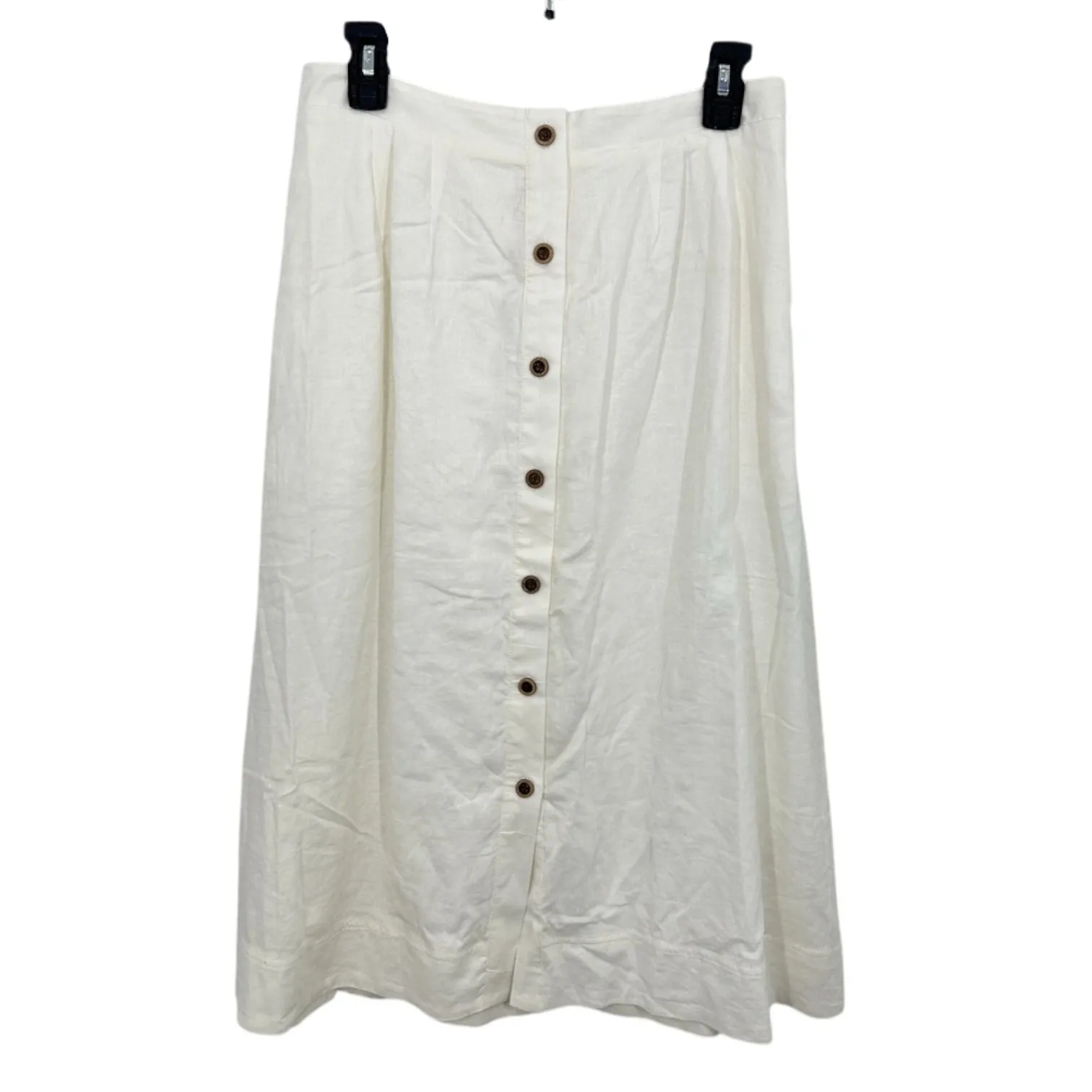 Maeve by Anthropologie White Linen Button Front Midi Skirt Small NWT Resortwear - Image 11