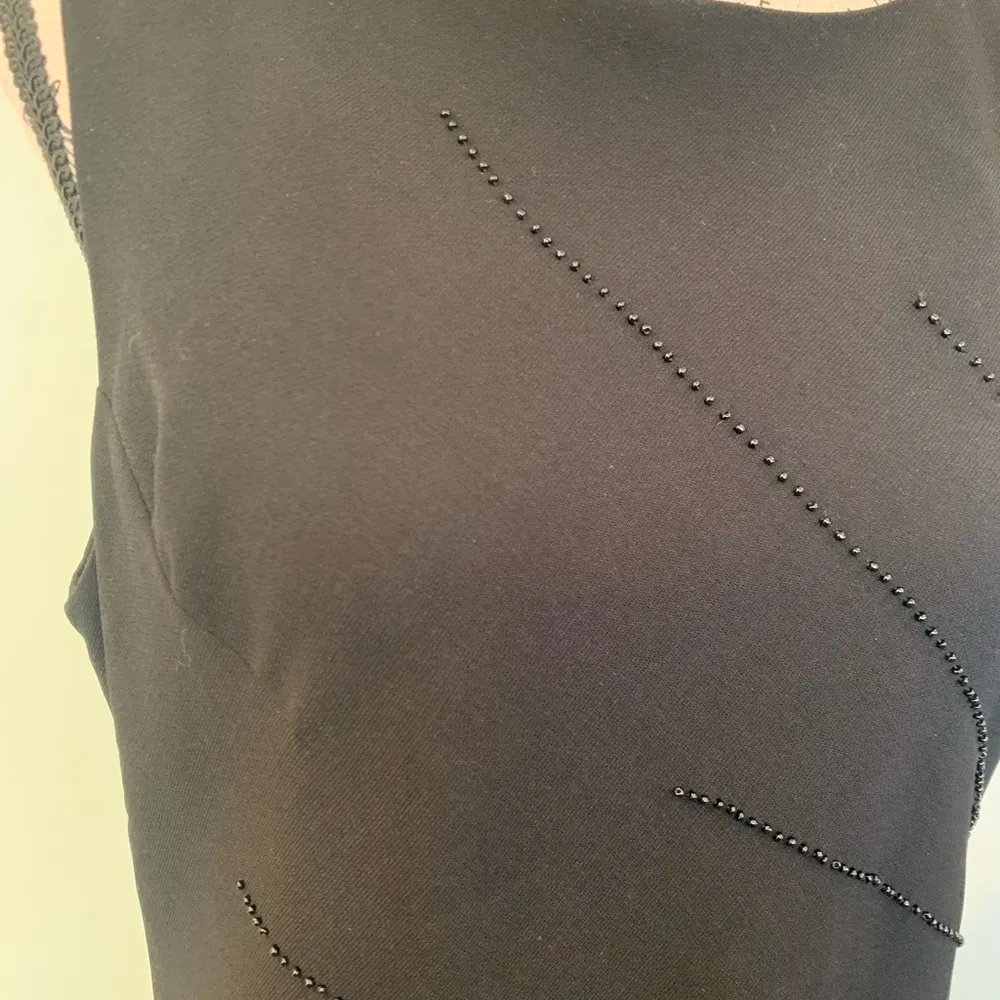 Studio I Black A-Line Sleeveless Evening Dress Bead Detail Women’s Size 14 - Image 4